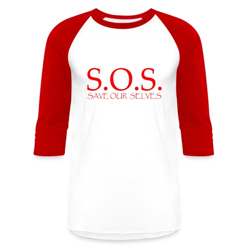 sos no emotion red - Unisex Baseball T-Shirt