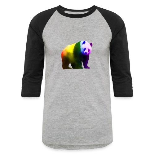 watercolor rainbow panda - Unisex Baseball T-Shirt