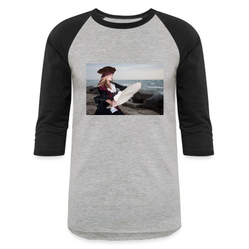 Pirate woman with map - Unisex Baseball T-Shirt