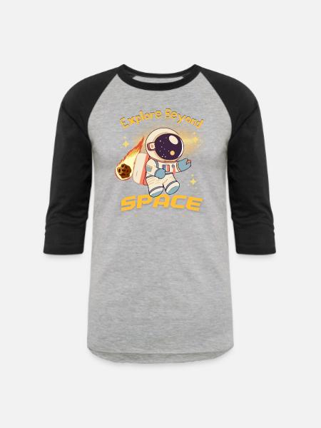 Explore the Space - Unisex Baseball T-Shirt - heather gray/black