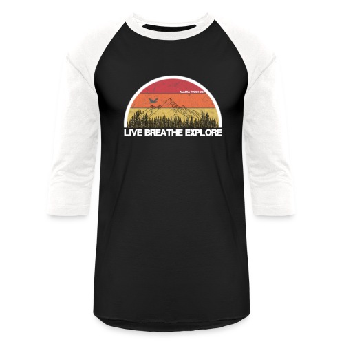 Explore Mountain Design - Unisex Baseball T-Shirt