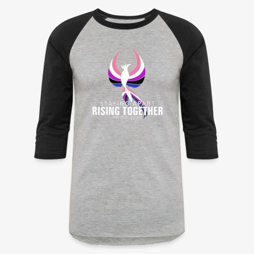 Genderfluid Staying Apart Rising Together Pride - Unisex Baseball T-Shirt