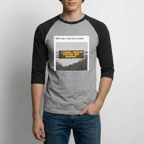 TSEL Lizard Warning - Unisex Baseball T-Shirt