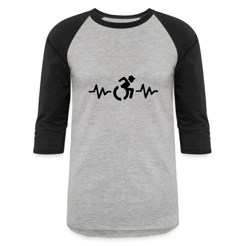 Wheelchair heartbeat, for wheelchair users # - Unisex Baseball T-Shirt
