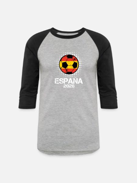 Espana 2026 Flagball - Unisex Baseball T-Shirt - heather gray/black