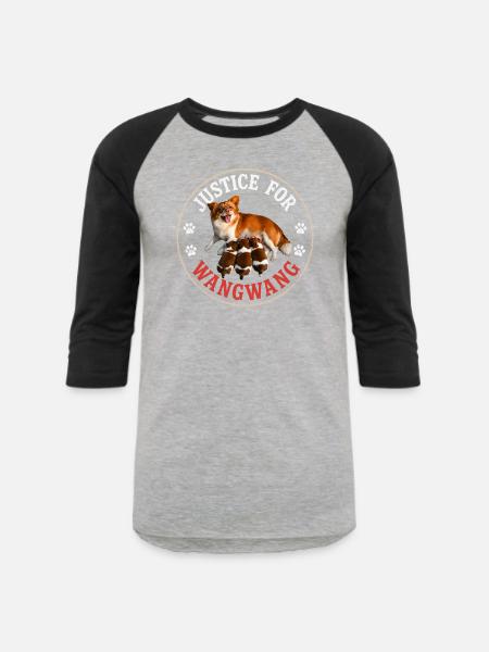 Justice For Wangwang Dog - Unisex Baseball T-Shirt - heather gray/black