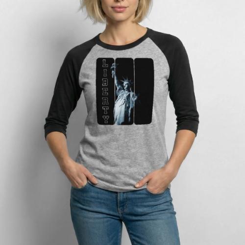 USA: Vertical Liberty - Unisex Baseball T-Shirt