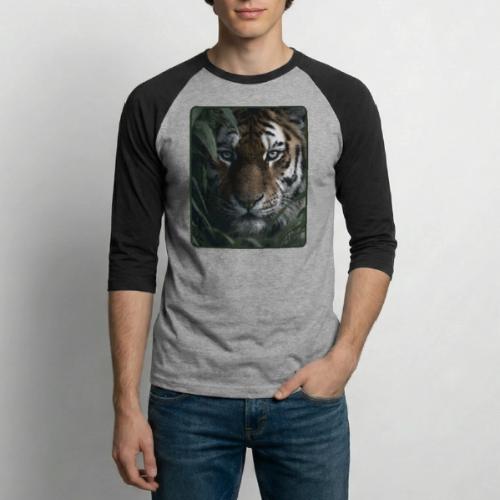 Tiger Jungle Eyes Wildlife Design - Unisex Baseball T-Shirt