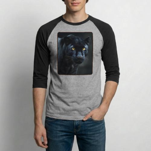 Black Panther Glowing Eyes Design - Unisex Baseball T-Shirt