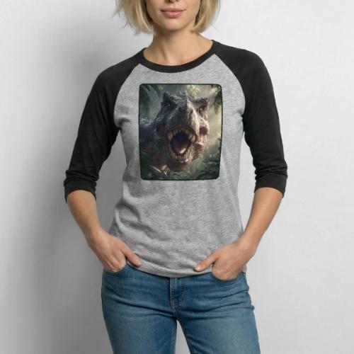 T Rex Jungle Roar Design - Unisex Baseball T-Shirt