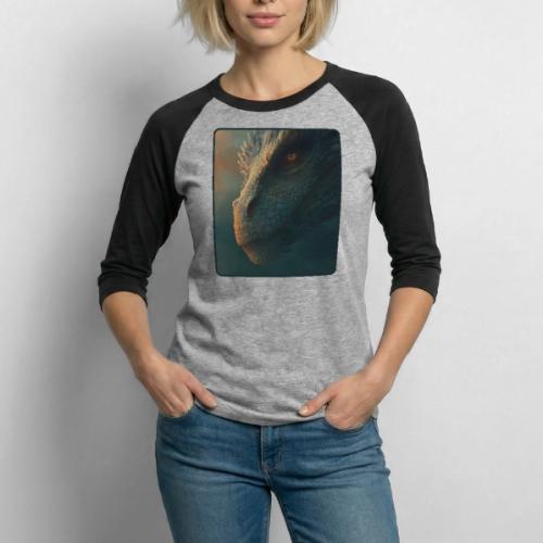 Golden Eye Dragon Close-Up Design - Unisex Baseball T-Shirt