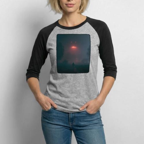 Mysterious UFO Encounter Design - Unisex Baseball T-Shirt