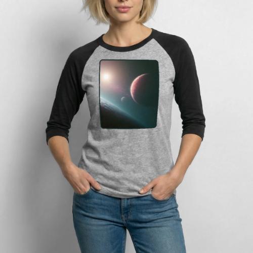 Deep Space Planet Horizon Art - Unisex Baseball T-Shirt