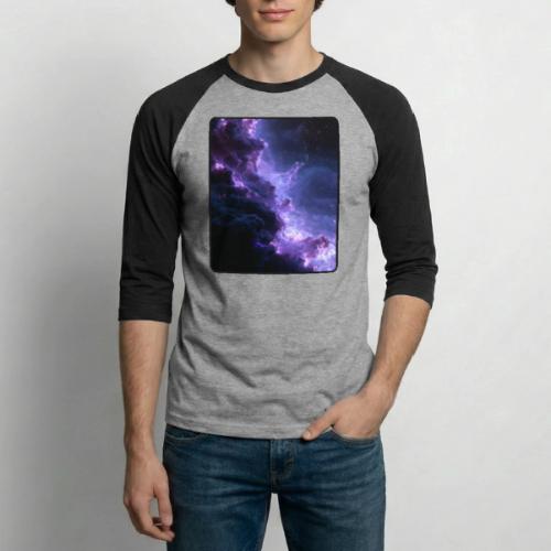 Purple Nebula Space Design - Unisex Baseball T-Shirt