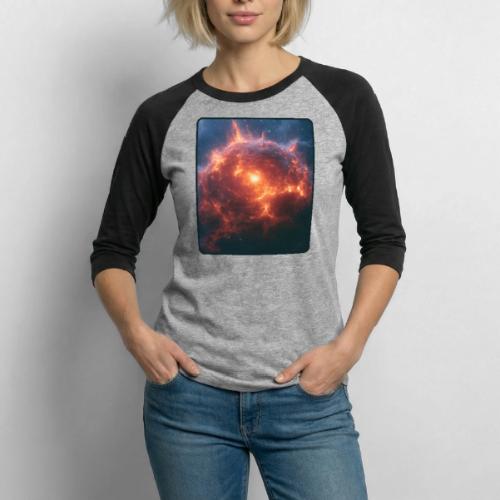 Exploding Supernova Space Art - Unisex Baseball T-Shirt