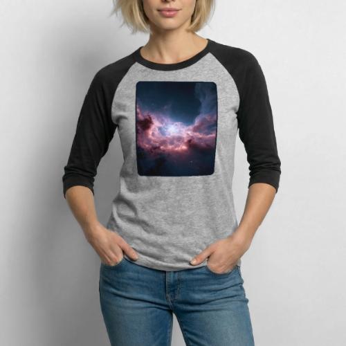 Radiant Cosmic Nebula Artwork - Unisex Baseball T-Shirt
