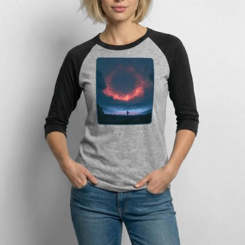 Supernova Reflection Space Scene - Unisex Baseball T-Shirt