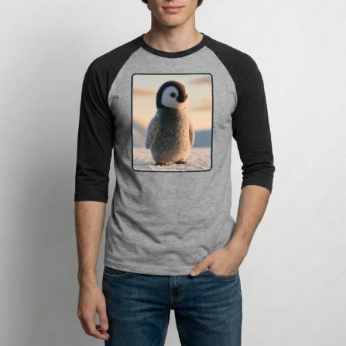 Cute Penguin Chick Sunrise Design - Unisex Baseball T-Shirt