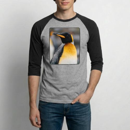 King Penguin Portrait Design - Unisex Baseball T-Shirt