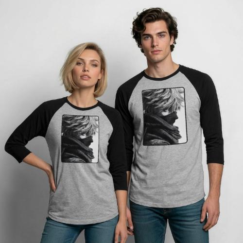 Battle-Worn Ninja Portrait - Unisex Baseball T-Shirt