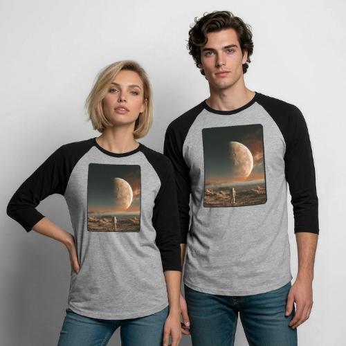 Astronaut on an Alien Moon - Unisex Baseball T-Shirt