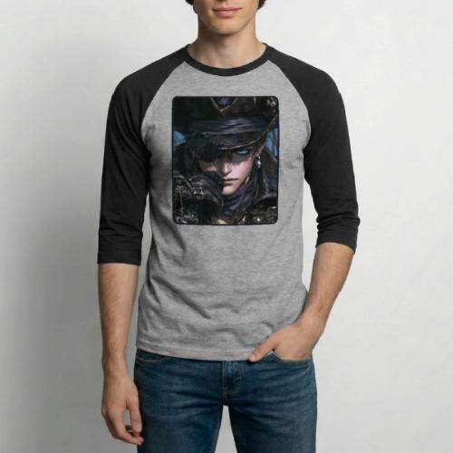 Dark Anime Pirate Warrior - Unisex Baseball T-Shirt