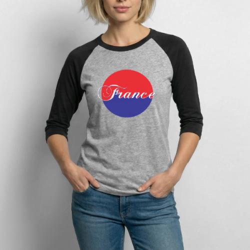 France Tricolore Circle - Unisex Baseball T-Shirt