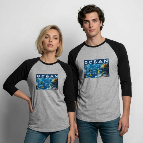 Ocean: Underwater Radiance - Unisex Baseball T-Shirt