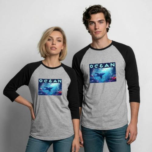 Ocean: Whale’s Path - Unisex Baseball T-Shirt
