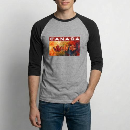 Painted Canada Leaves - Unisex Baseball T-Shirt