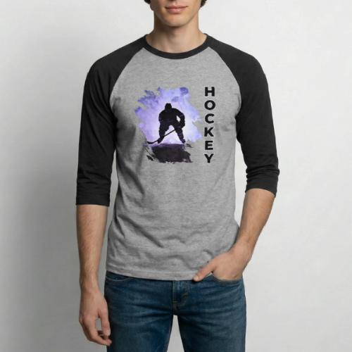 Hockey Charge - Unisex Baseball T-Shirt