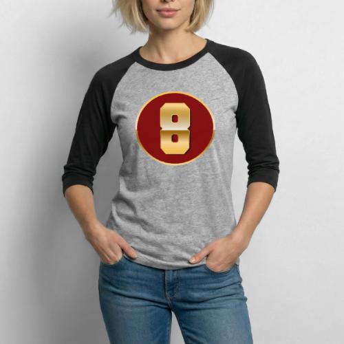 Number 8 in Gold Varsity Font - Unisex Baseball T-Shirt