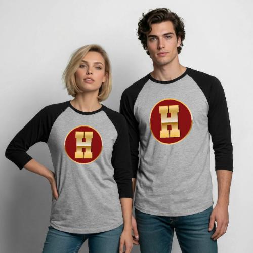 Letter H – Capital Varsity Alphabet Monogram - Unisex Baseball T-Shirt