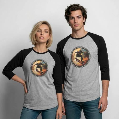 Skateboarding Flow - Unisex Baseball T-Shirt