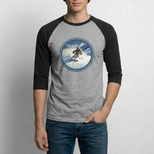 Skiing Power Moves - Unisex Baseball T-Shirt
