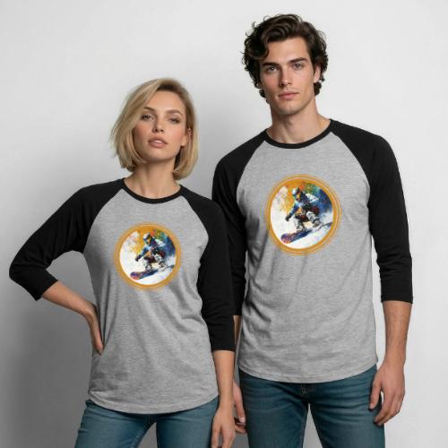 Snowboarding Dreams - Unisex Baseball T-Shirt