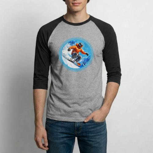 Snowboarding Motion - Unisex Baseball T-Shirt