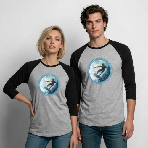 Surfing Freedom - Unisex Baseball T-Shirt