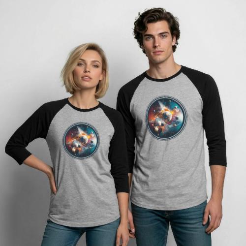 Planets in Acrylic Dreams - Unisex Baseball T-Shirt