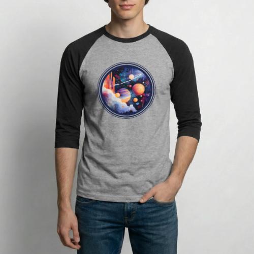 Floating Planetscape - Unisex Baseball T-Shirt