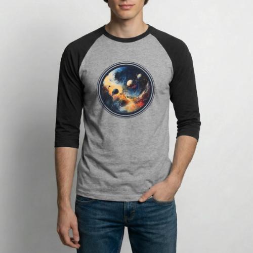 Chaotic Color Planets - Unisex Baseball T-Shirt