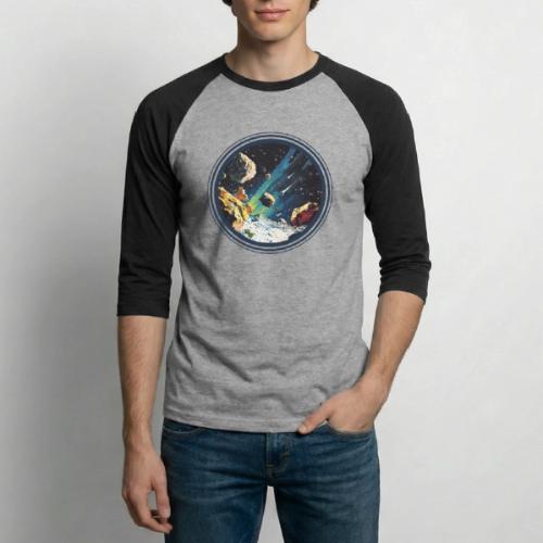 Celestial Collision - Unisex Baseball T-Shirt