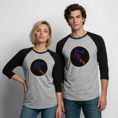 Basketball: Neon Jump Shot - Unisex Baseball T-Shirt