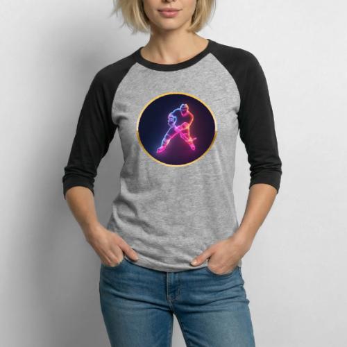 Hockey: Neon Ice Strike - Unisex Baseball T-Shirt