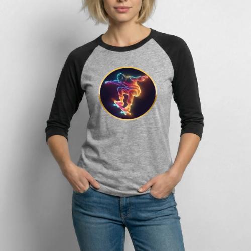 Skateboarding: Midnight Neon Skater - Unisex Baseball T-Shirt