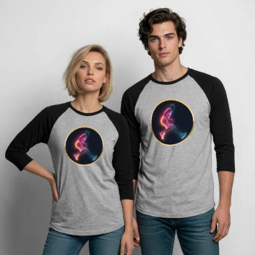 Basketball: Golden Court Glow - Unisex Baseball T-Shirt