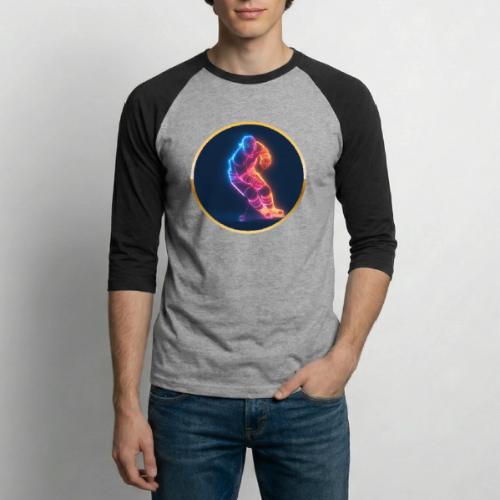 Hockey: Neon Hockey Sketch - Unisex Baseball T-Shirt