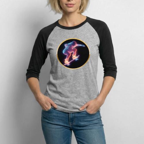 Skateboarding: Neon Skate Orbit - Unisex Baseball T-Shirt