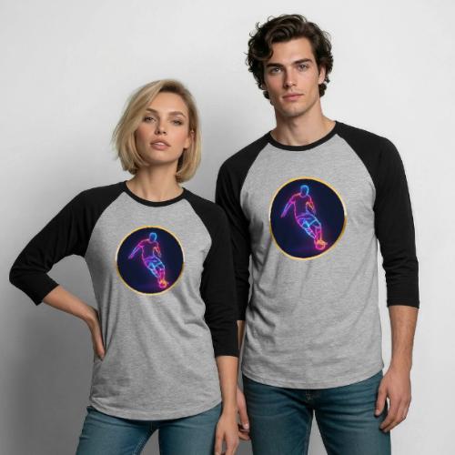 Soccer: Neon Golden Goal - Unisex Baseball T-Shirt