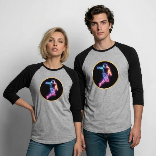 Soccer: Neon Goal Fusion - Unisex Baseball T-Shirt